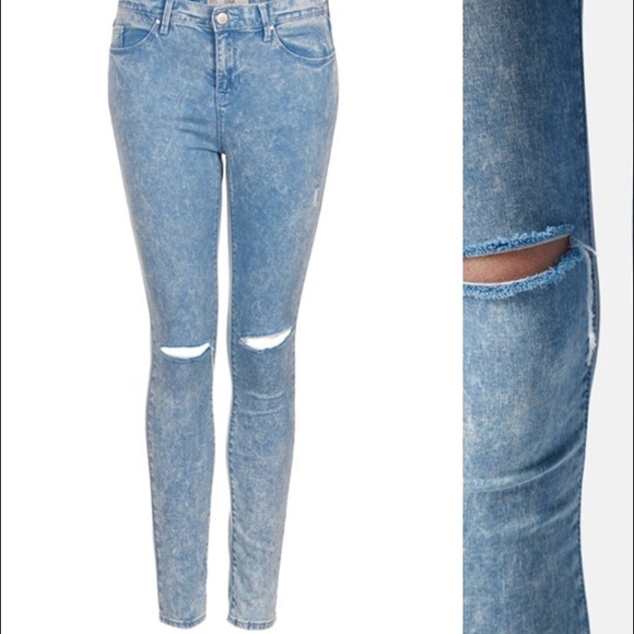 Topshop Leigh acid wash ripped knee jeans - Picture 3 of 3