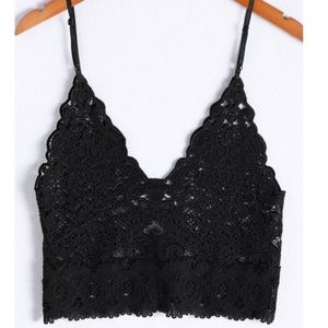 Black Lace Crop Top