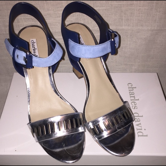 Charles David blue silver heels