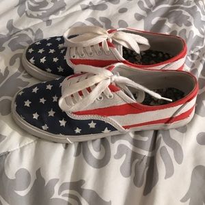 Custom Painted American Flag Keds