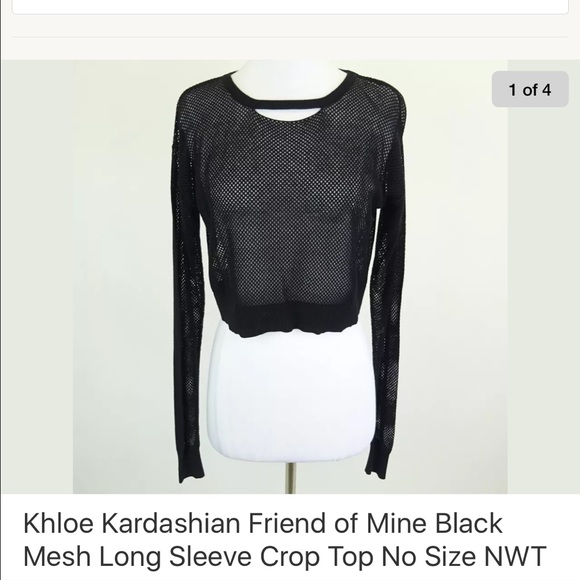 Khloe Kardashian Friend of Mine Black Mesh CropTop
