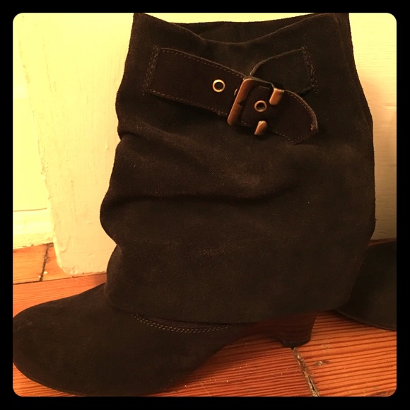 Chocolate Brown Suede Ankle Bootie (used)