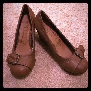 Brown wedge heels