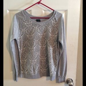Gray lace detail sweatshirt