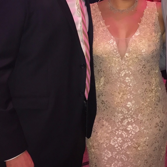 Jovani Lace and Sequin V-neck dress - Picture 3 of 3