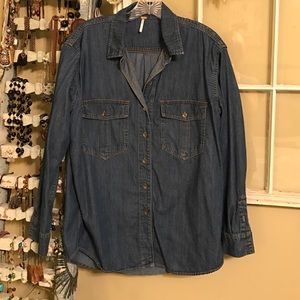 Great Free People denim button down