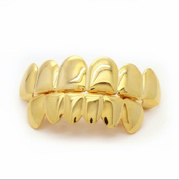 14k Gold Plated Grillz Set. Top & Bottom