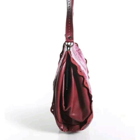 Jamin Puech Bag from France Lavender Lilac Handbag with Red Leather Handbag - Picture 2 of 4