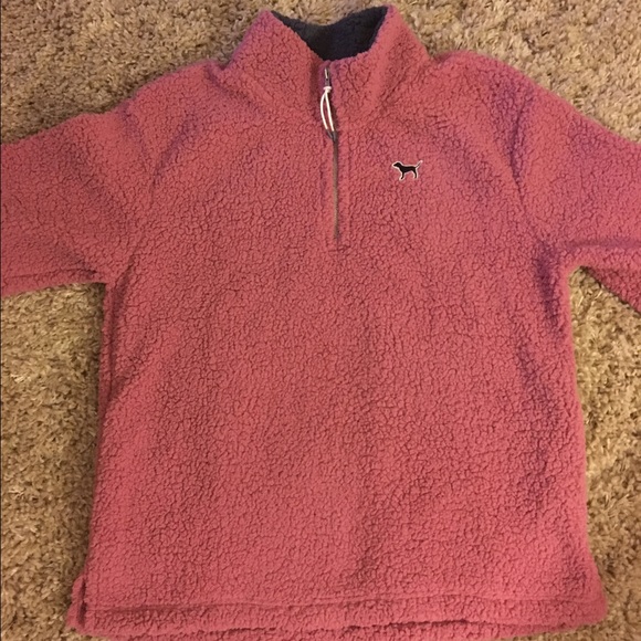 baby pink sherpa quarter zip