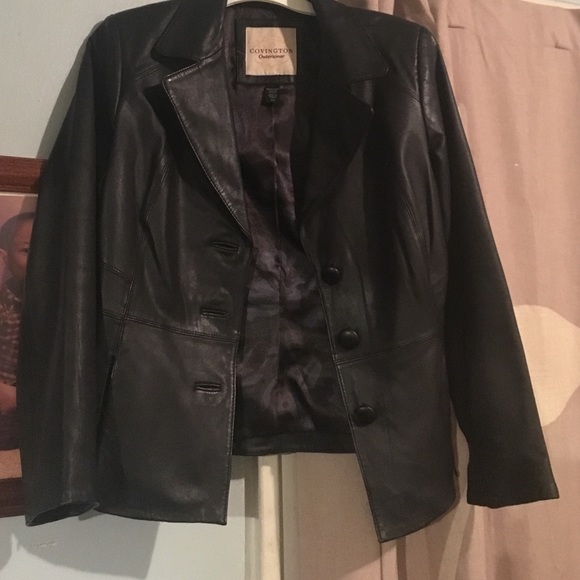 Black leather jack only worn once great condition