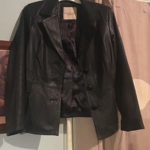 Black leather jack only worn once great condition