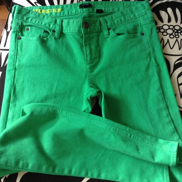 J Crew grass green denim skinnies 💲⬇️❗️