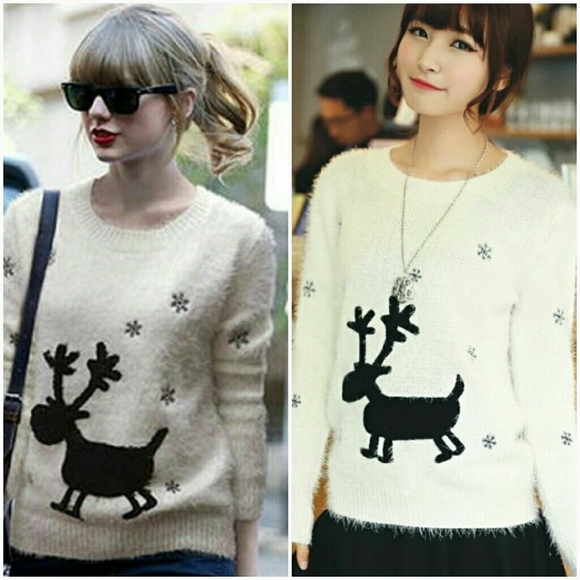1 left🍭Final Sale🍭Reindeer fuzzy holiday sweater - Picture 4 of 4