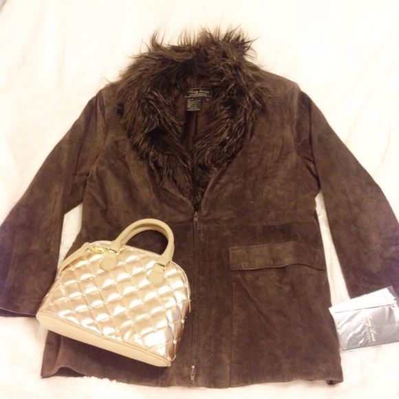 NWT TERRY LEWIS Chocolate Genuine Leather Jacket - Picture 1 of 3