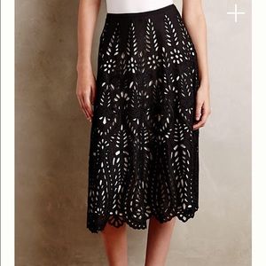 Black and white eyelet skirt