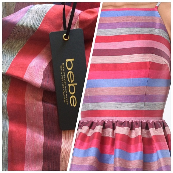 💋Bebe Janice Striped Linen Dress💋 FINAL PRICE💋 - Picture 3 of 3