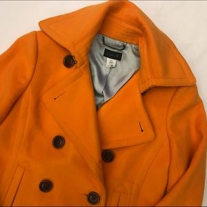 J.CREW Tangerine Wool Pea Coat