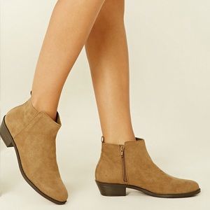 FAUX SUEDE ANKLE BOOTS