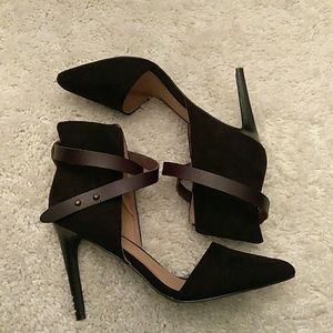 Black ankle strap heels