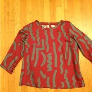 Dusen Dusen Maroon Slash Silk Tee Medium