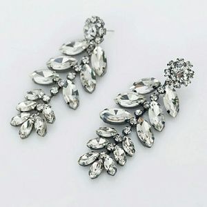 Crystal earring drop vine clear prom bride