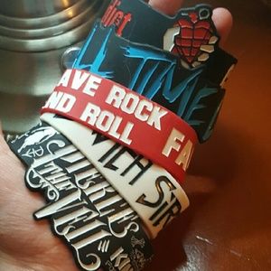 Bundle of rubber alternative band bracelets