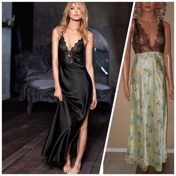 Floor Length Black Silk Dress