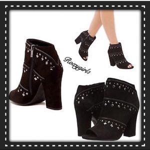 Jessica Simpson Shoes - Jessica Simpson Suede Studded Peep Toe Ankle Boots Jessica Simpson Shoes - Jessica Simpson Suede Studded Peep Toe Ankle Boots