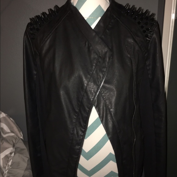 Leather studded jacket
