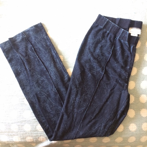 Soft Surroundings Pants - acid wash indigo cotton track pants / sweats 👖