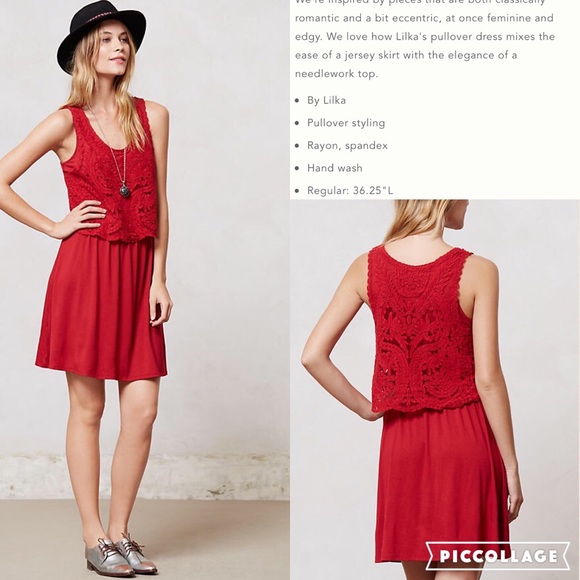 ⭕Sold⭕Anthro Geranium Crochet Dress M