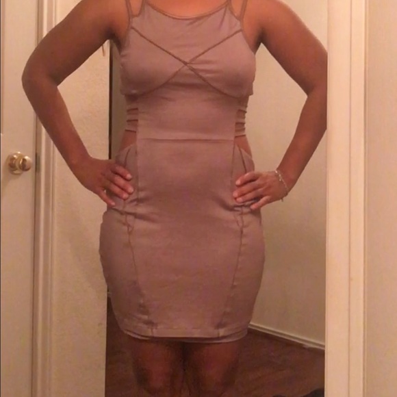 Taupe mini-dress