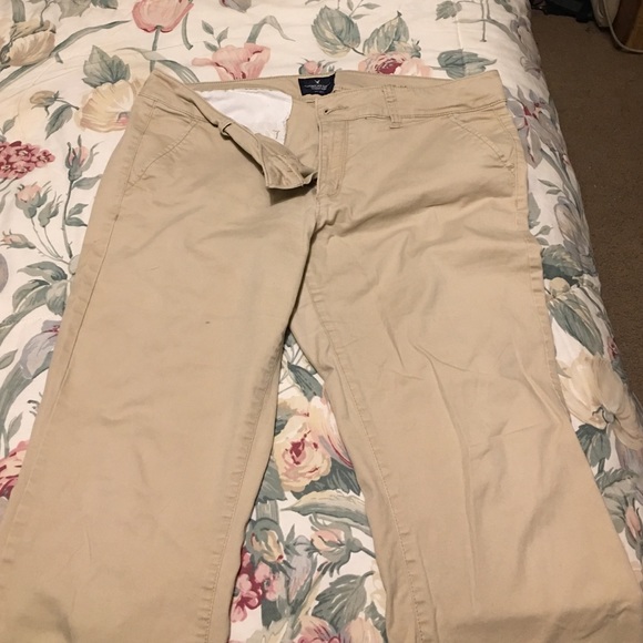 American eagle low rise khaki pants