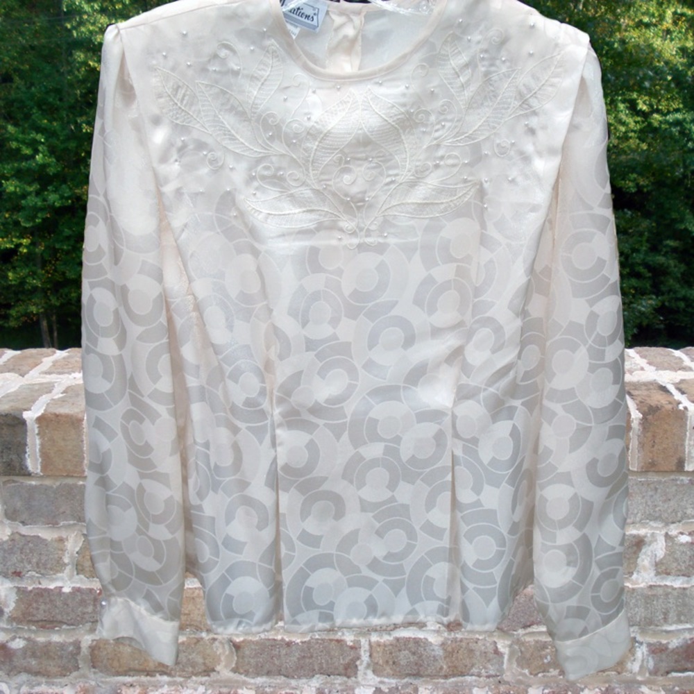 Vintage Back Button Down Blouse - Size 14 - Picture 1 of 2
