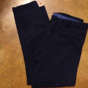 Navy Cigarette Crop Pants