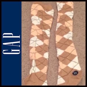 GAP argyle brown white beige high socks