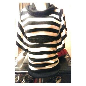 Derek Heart Striped Tunic Sweater sm