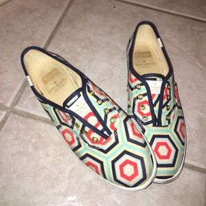 Kate spade slip on shoes with a cute pattern