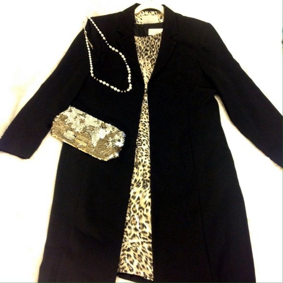NWOT SPIEGEL Leopard dress with black coat Sz 18