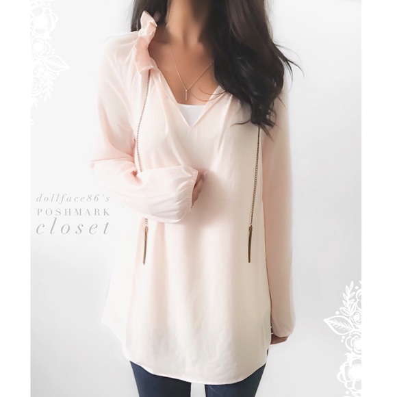 Michael Kors Tops - MK Light Pink Tassel Top