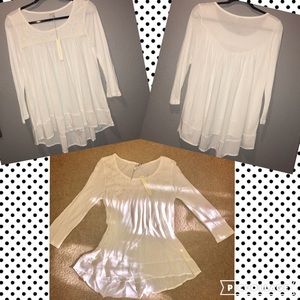 High Low White Lace Blouse N E W