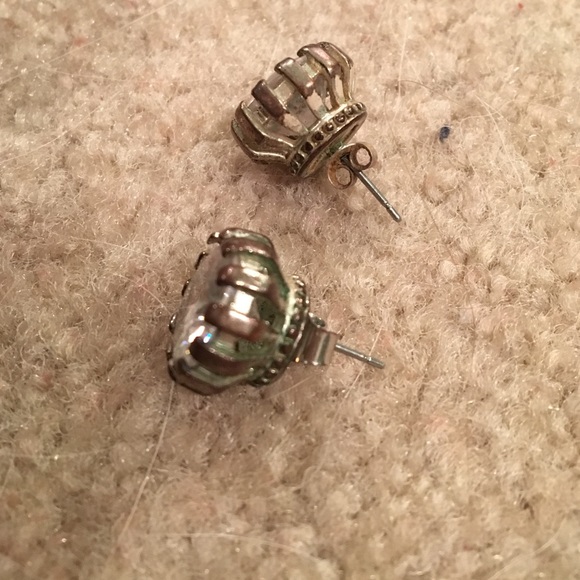 Betsey Johnson Large Gem Stud Earrings - Picture 2 of 2