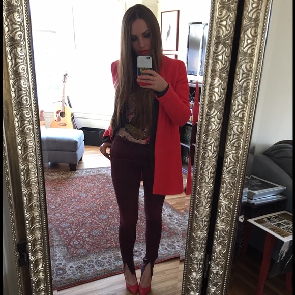 J brand vera wax coated jeans. front slit - Picture 3 of 3