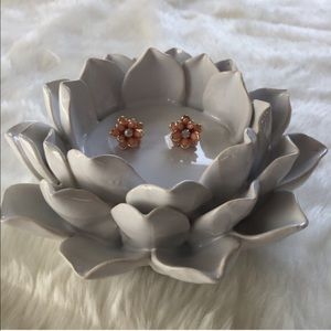 Pink Bloom Flower Studs