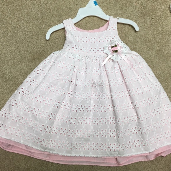 Baby pink eyelet dress 18 M