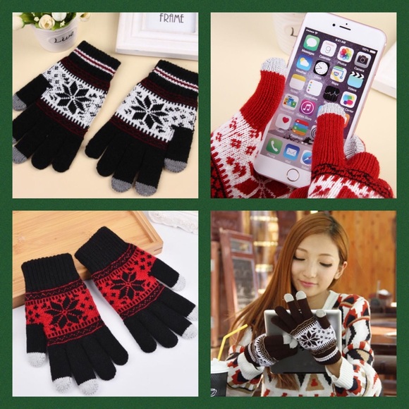 Snowflake Touch Screen Magic Gloves - Picture 3 of 3