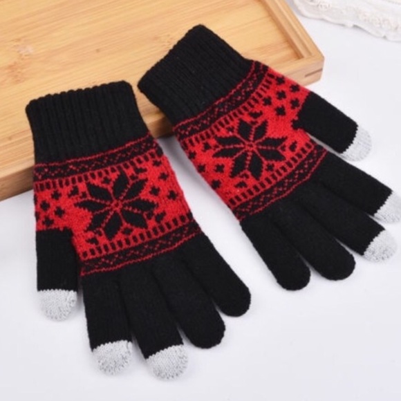 Snowflake Touch Screen Magic Gloves - Picture 2 of 3