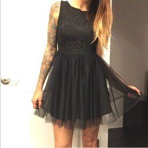 Black Lace Tulle Dress