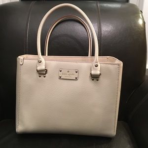 Kate Spade Vanilla White Wellesley Leather Tote