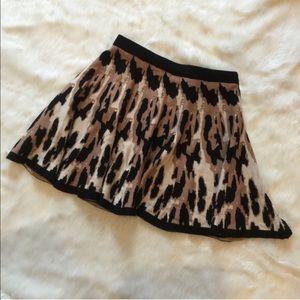Leopard knit swing skirt